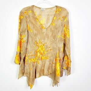 JAIPUR PLEATED BELL SLEEVE BLOUSE